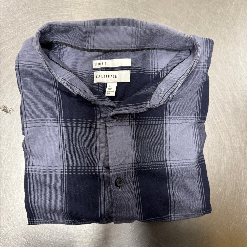 Men's Blue Plaid Shirt